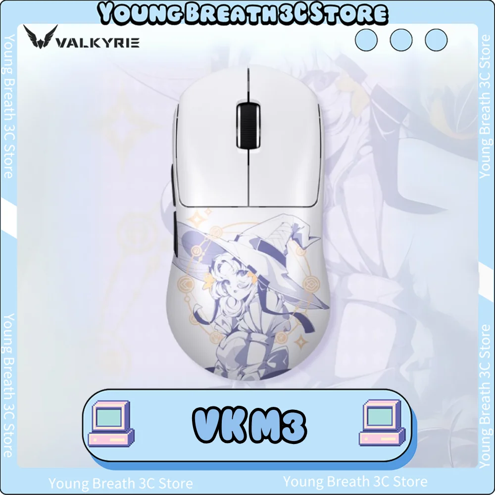 

Беспроводная мышь VALKYRIE VK M3, трехрежимная игровая мышь PAW3950, 8000 Гц, скорость опрокидывания, легкие мыши, пользовательские аксессуары для ПК и геймеров
