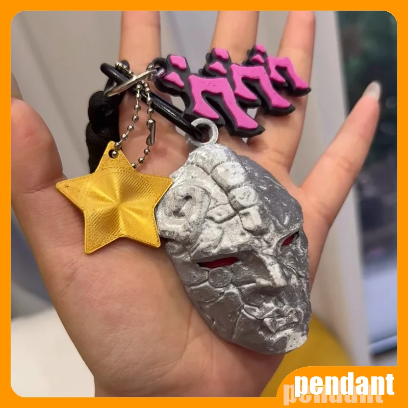 New In Stock Jojo'S Bizarre Adventure Stone Statue Ghost Mask Gradient Keychain Ornament Toys Gifts view 6
