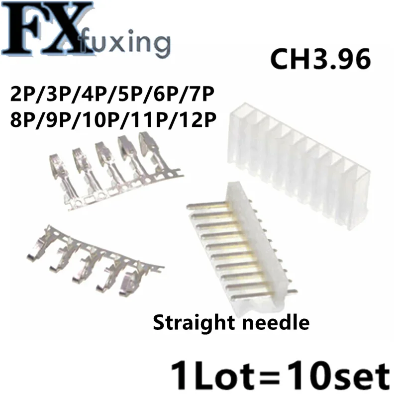 

10sets 2139 CH3.96 2/3/4/5/6/7/8/9/10 pin connector 3.96MM PITCH Straight pin header + Housing + terminal ch3.96-2p/3p/4p/5p/6p