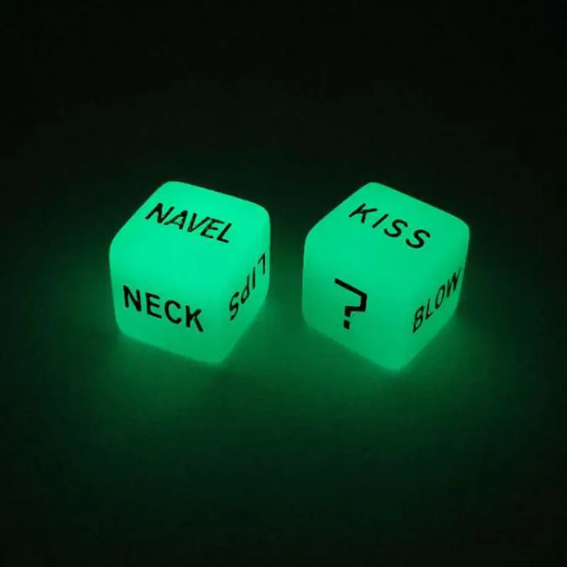 Glow in the Dark Love Dice for Couple Lovers, Funny Love Dice, Aid Sex Party Toy, Adult Games, 2Pcs