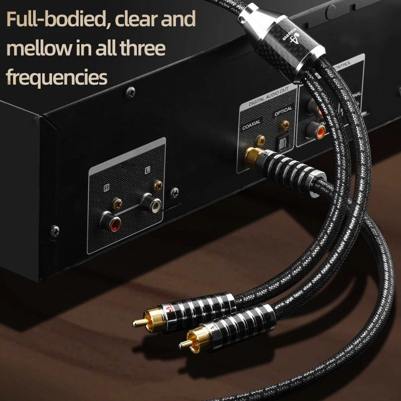 ATAUDIO Cable divisor RCA HiFi con enchufes chapados en oro RCA a 2RCA Subwoofer Y Cable de Audio para amplificador reproductor de CD