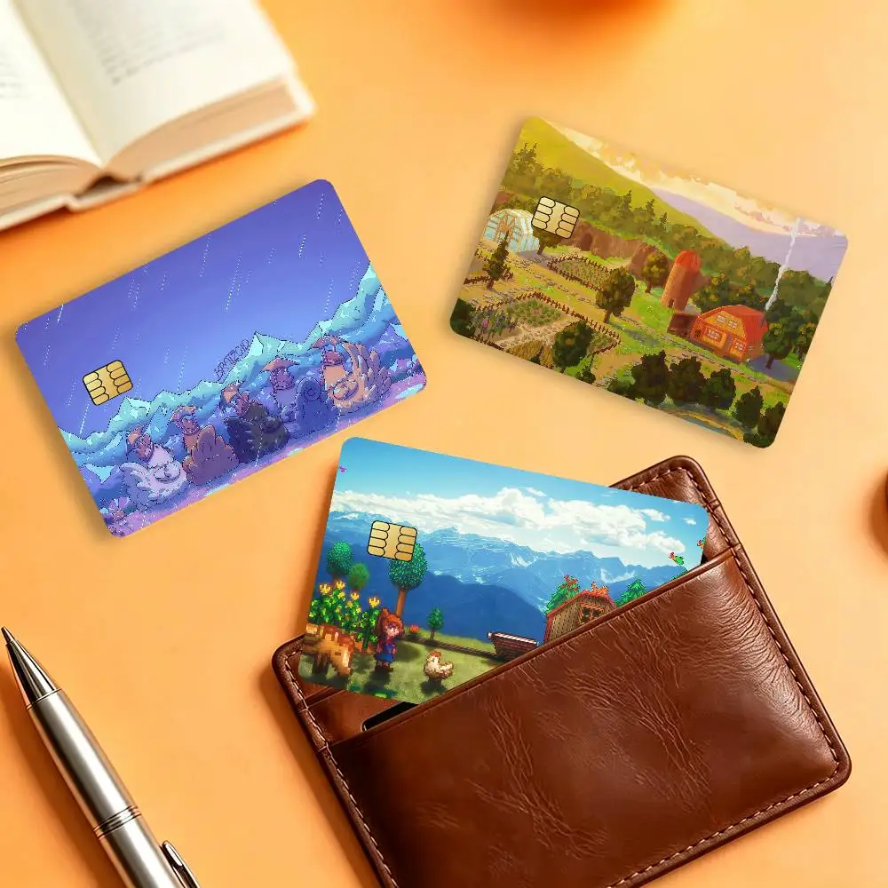 Game S-Stardew V-Valley Matte Card Stickers For Credit Cards Debit Cards And Transit Cards 4Pcs