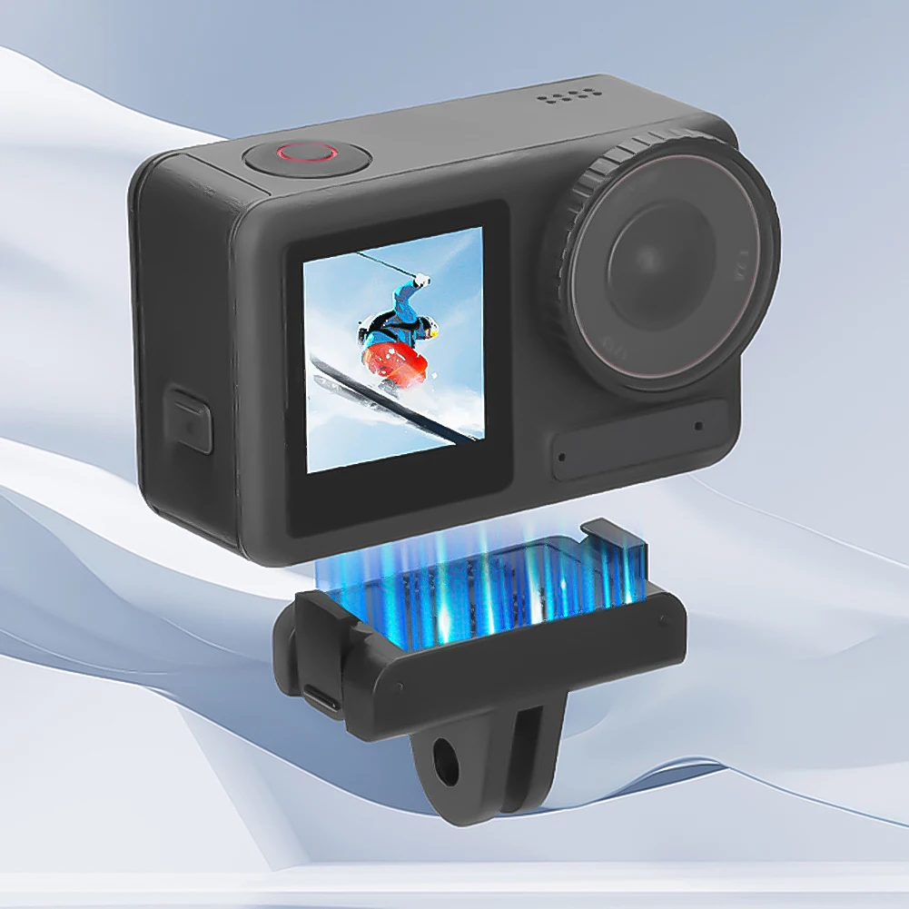 Adaptador magnético de dos garras, Base de liberación rápida con puerto Universal de rosca 1/4, montaje magnético antideslizante para Osmo Action 3/4