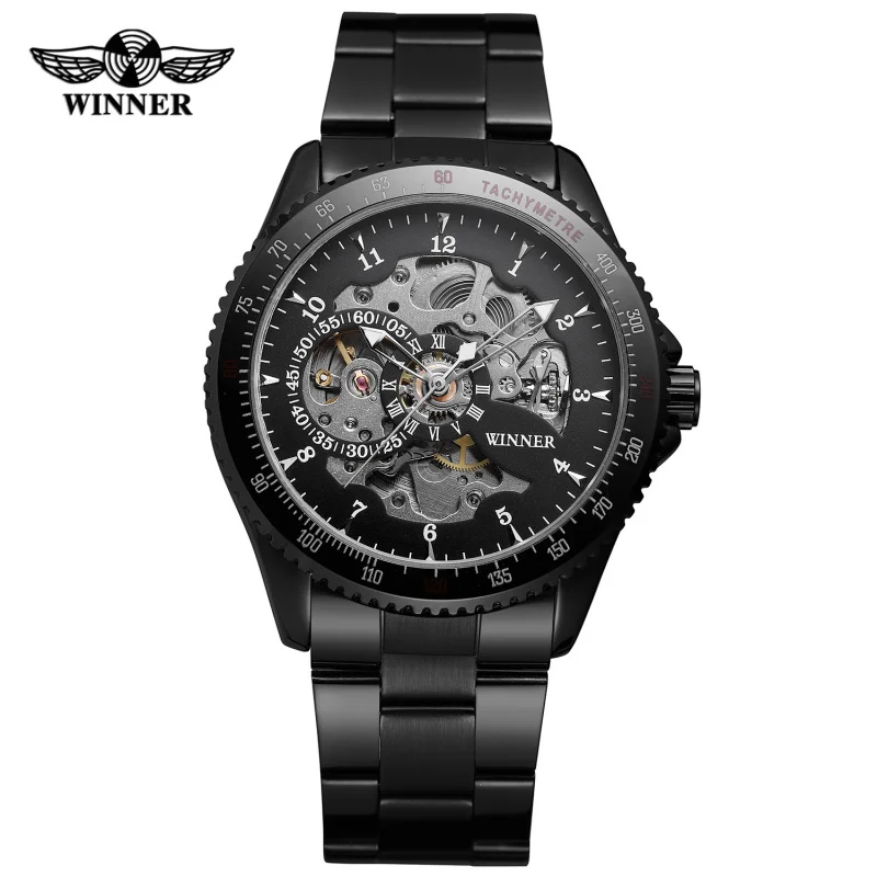 Free Shipping OUTLETSwinner New Men's Fashion Casual Hollow Gear Movement Automatic Mechanical Watch