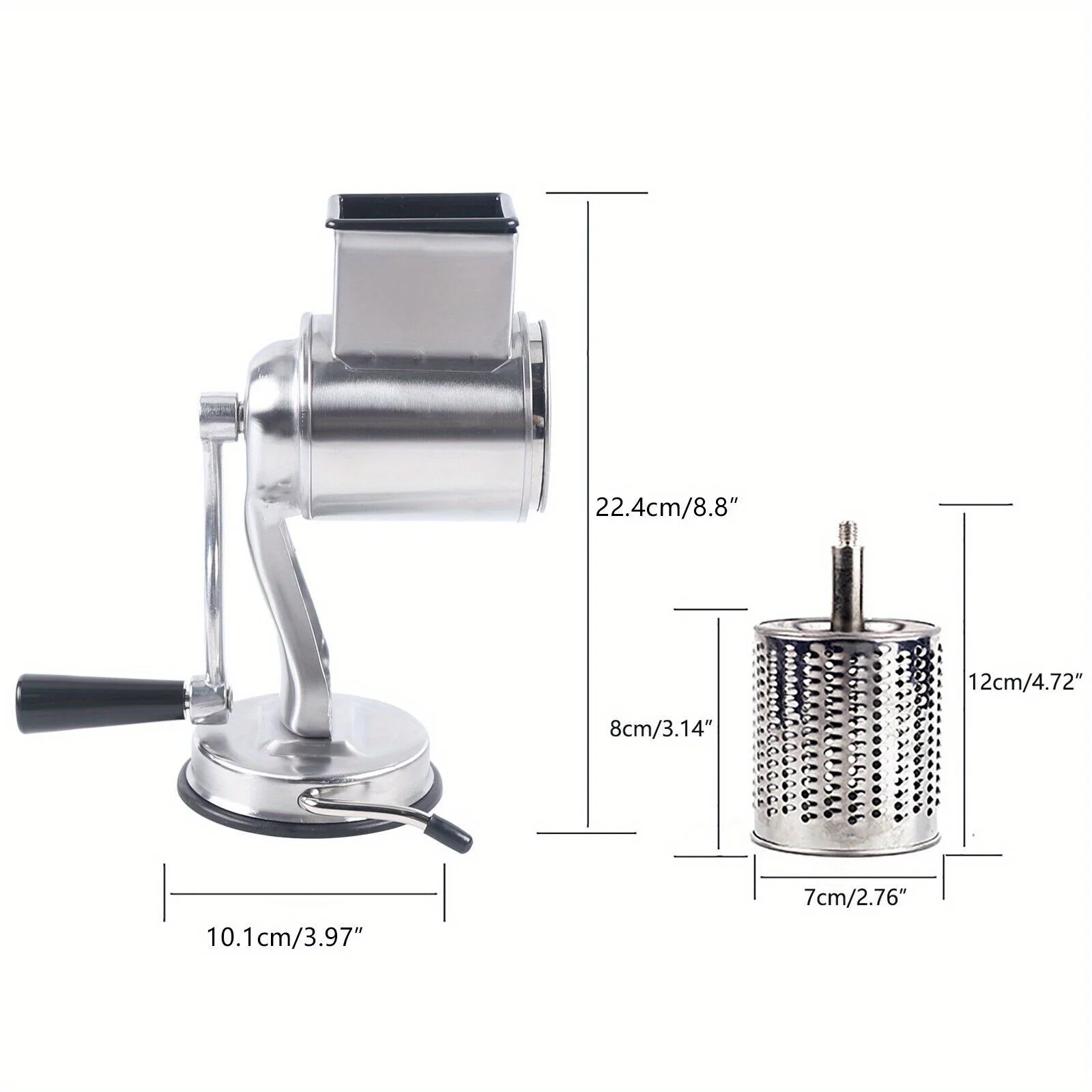 Rotary Cheese Grater Hand Drum Slicer Crank Vegetable Chopper Stainless Steel For Restaurant Ralador de queijos Hogar accesorios