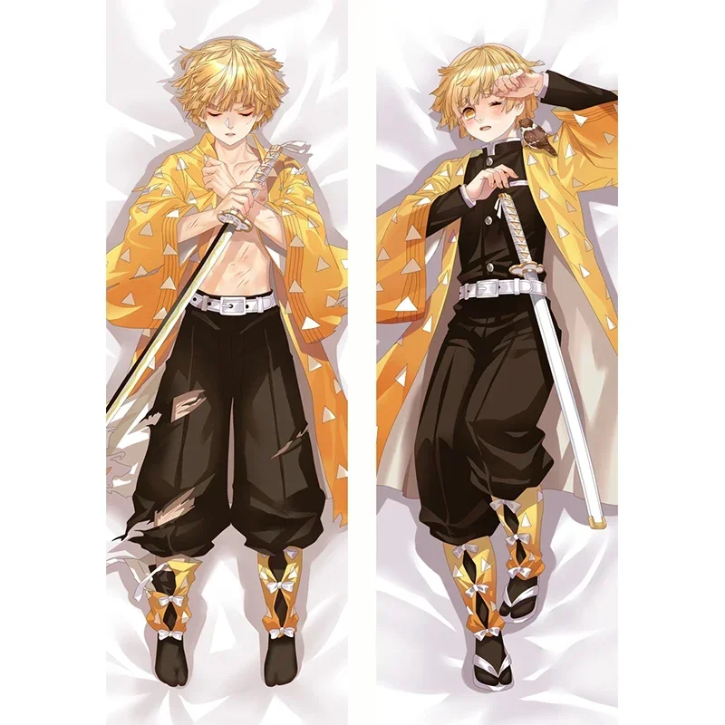 Demon Slayer Agatsuma Zenitsu 50x150 Pillow Case Bedding Anime Dakimakura Waifu Hugging Body Decorative Pillow Cover Cushion