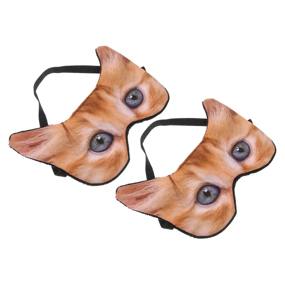 2 Piezas de Antifaz para Dormir con Diseño de Gato 3D, Antifaz de Dibujos Animados, Bloqueador de Luz para el Hogar, Viajes, Oficina, Antifaz para Dormir