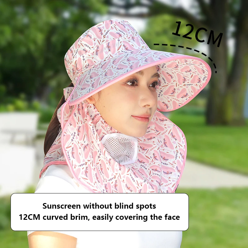 Face Neck Omnibearing Women Sun Hat Breathable UV Protection Picking Tea Hat Shawl Integrated Wide Brim Mesh Sunscreen Hat