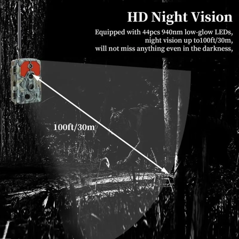 Cámara de caza visión nocturna 4K 64MP IP66 impermeable - imagen 5