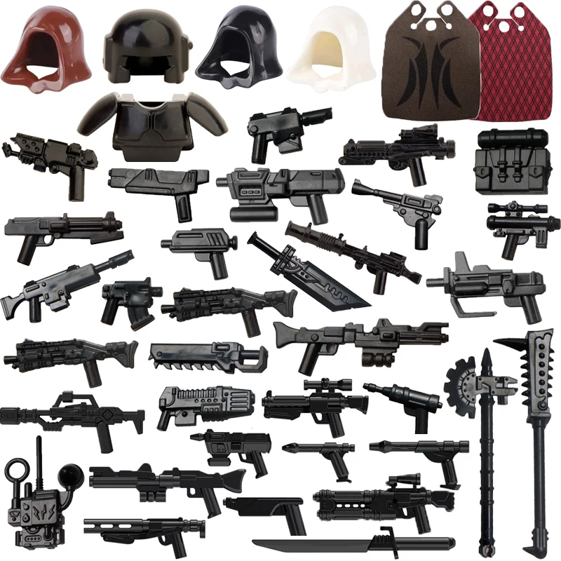Military Building Blocks MOC Star Movie Characters Solider Figures War Mini Bricks Weapons Accessories Guns Cloak Axe Armor B04