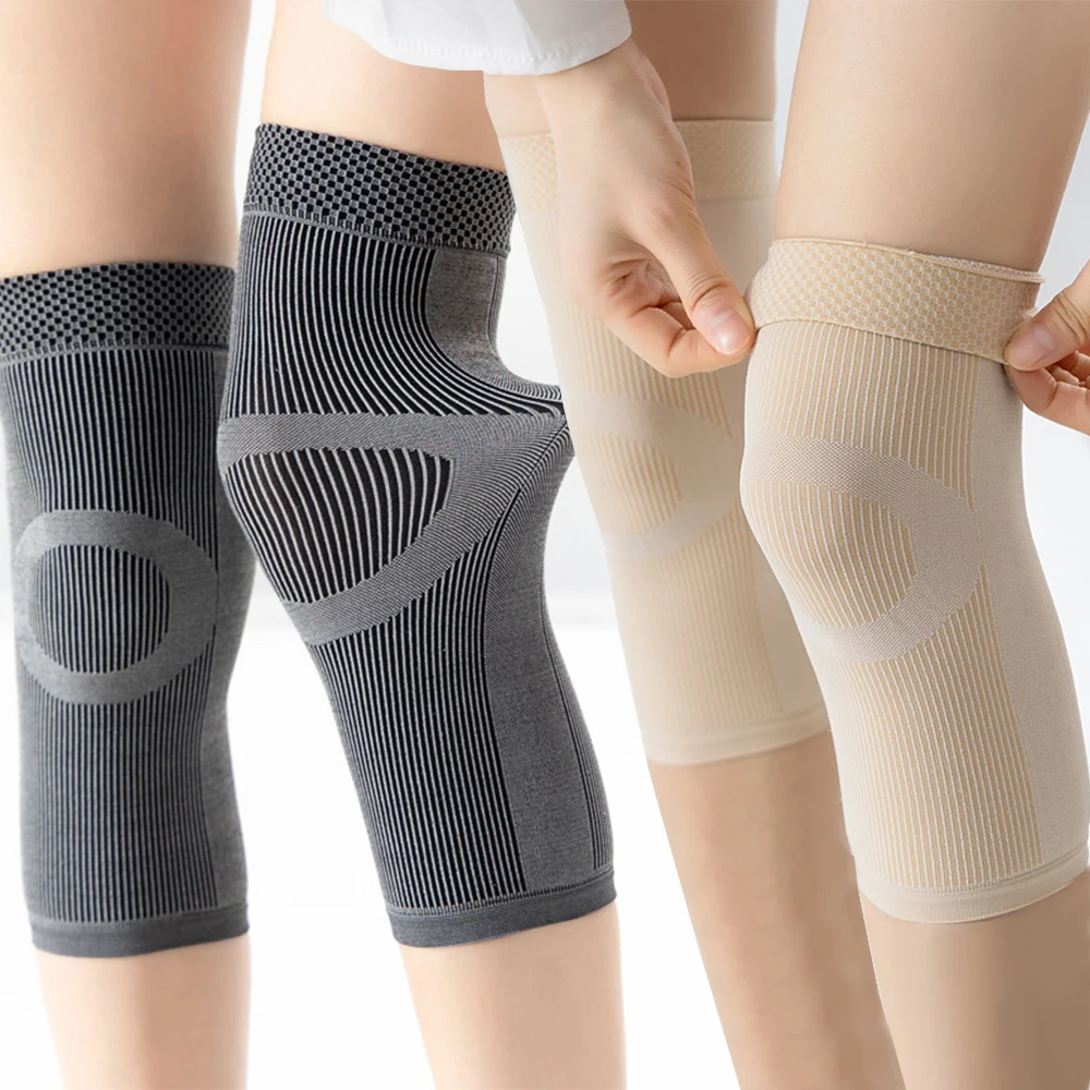 Genouillères de sport respirantes sans couture, protège-tibia, manches de compression du mollet, coussinets de protection des genoux, jambes élastiques, manches chaudes, 1 paire