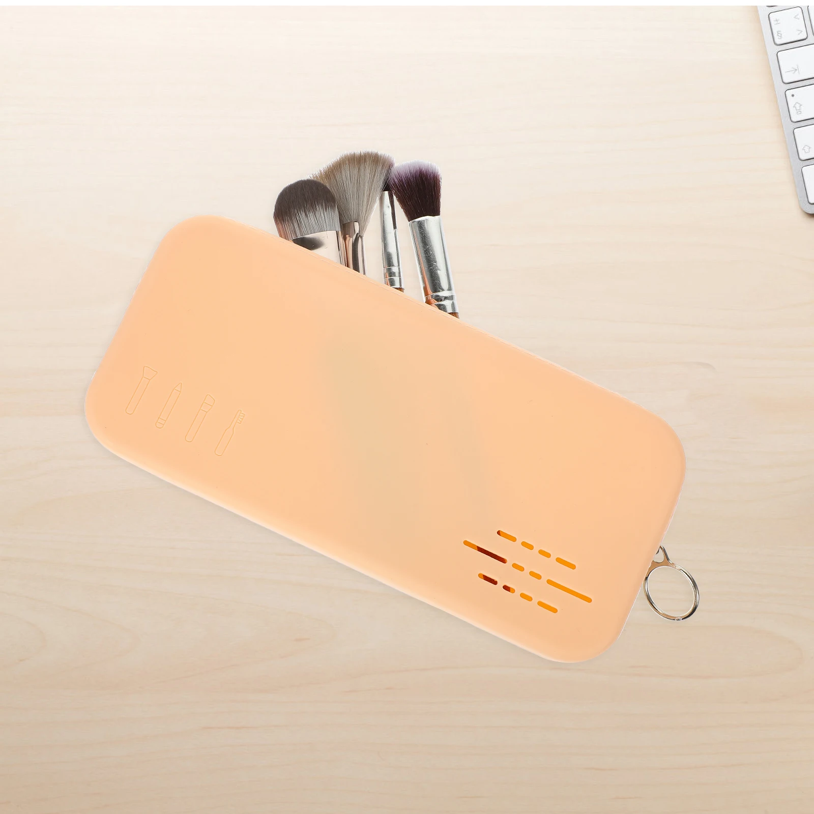 

Makeup Brush Storage Bag Portable Lipstick ganizer Brown Zipper Travel Brushes Case Silicone Pouch Women Gifts