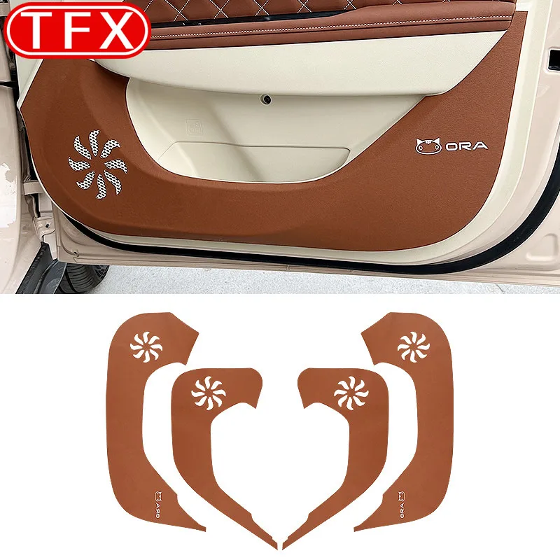 For ORA Funky Cat 2021-2023 Funky Cat GT Car Door Anti Kick Pad Leather Protective Pad Interior Anti Dirt Pad Auto Accessories