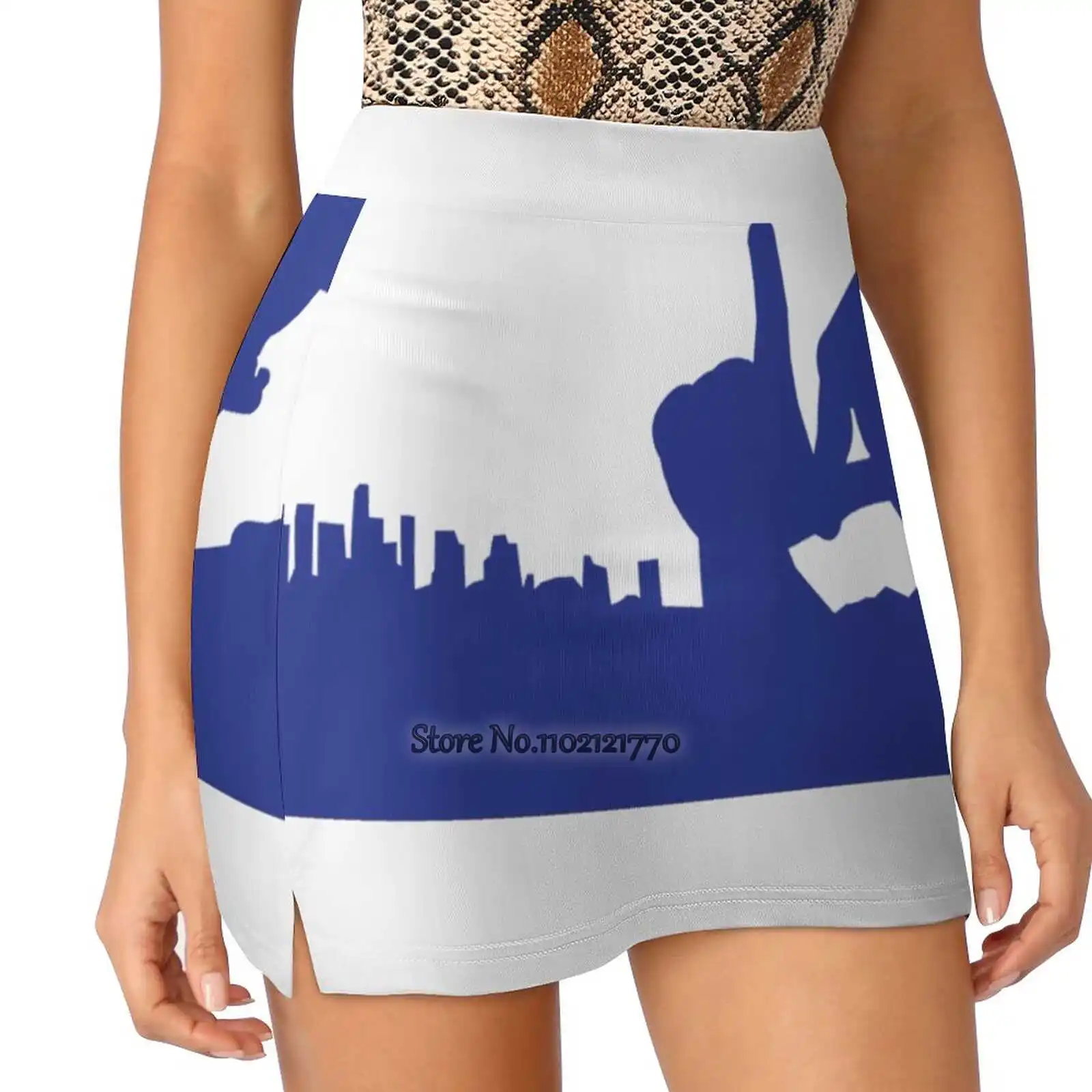 La Sign Blue Trending Fashion Skirt Summer Printed Women Sport Skirts Double-Layer Athletic La Los Angeles California Baseball