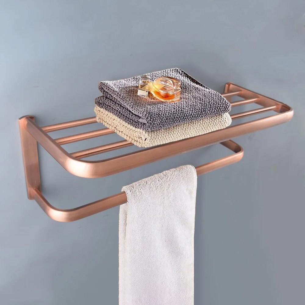 

Bathroom Square Bath Towel Rack Antique Red Copper Quality Wall Mounted Towel Rail Holder Toilet Bar Nba660