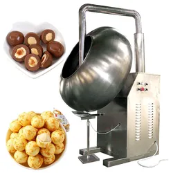 Industrial Automatic Electric Peanut Candy Sugar Coating Spraying Machine Commercial Chocolate Nut Panning Enrobing Machines