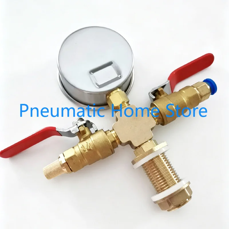 Vacuum Defoaming Tank Pressure Gauge Silicone Oil Gauge Set with Valve -0.1Mpa Negative Pressure Gauge 8MM/10MM/7/16-20UNF