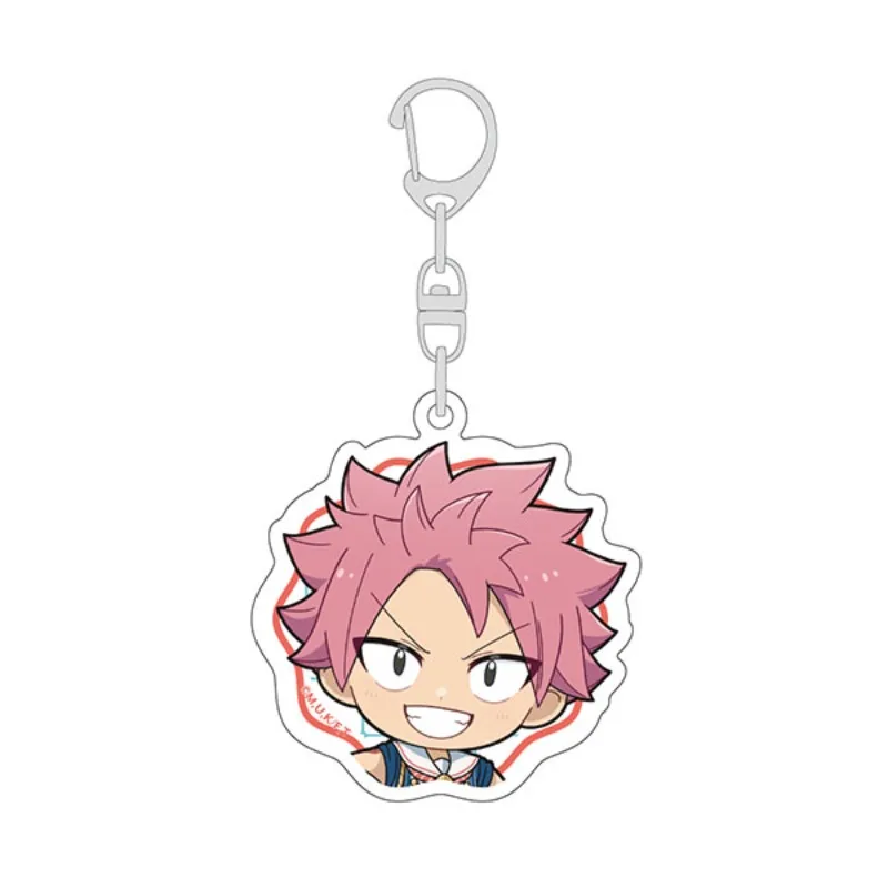 FAIRY TAIL 100 Years Quest Anime KeyChain ‌Natsu Frosch Men Key Chain for Women Cartoon Cosplay Acrylic Keyring Pendant Gift