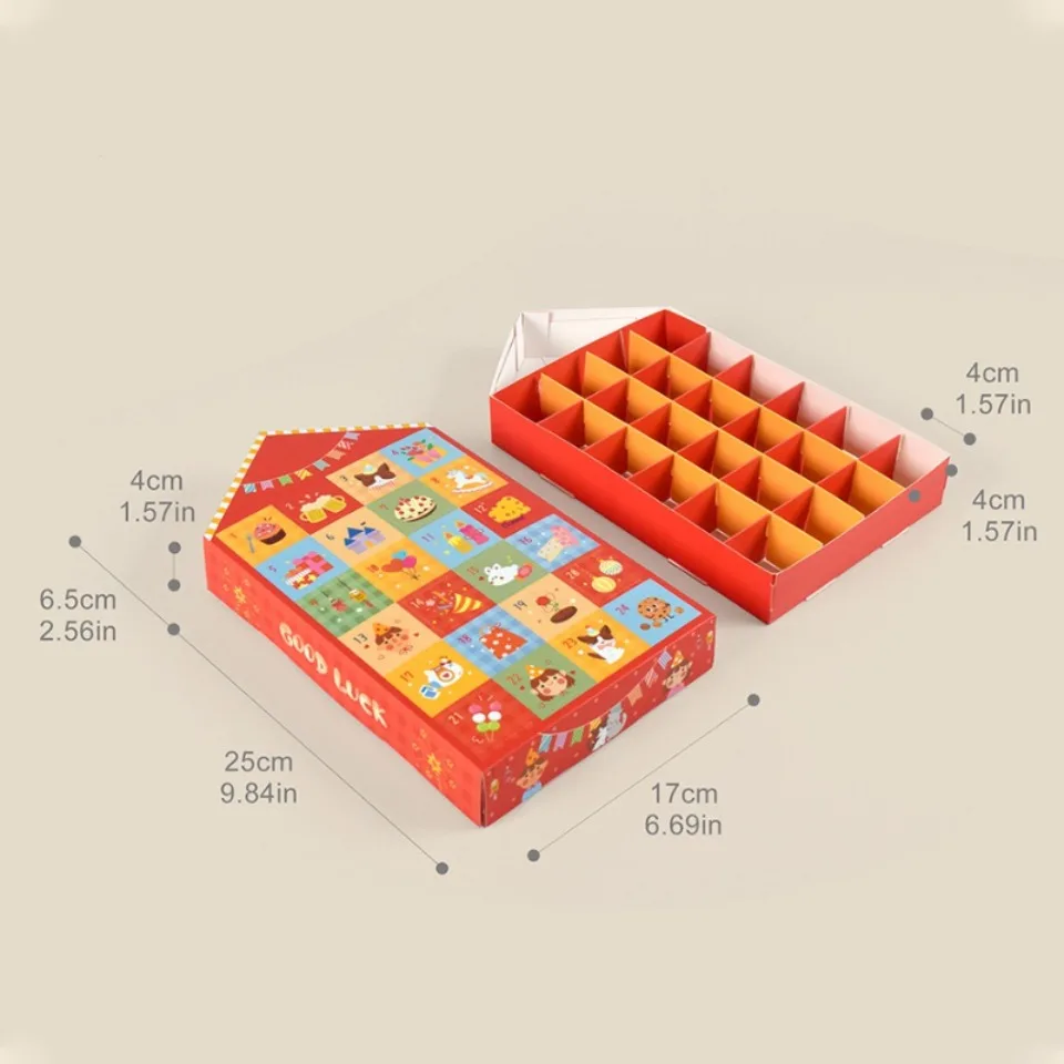 5/10/15 Stück Party-Geschenkbox, 24 Fächer, lustiger Poke mit Finger, DIY-Kinder-Countdown, Adventskalender, Überraschung, Blindbox, Navidad – Detail 4