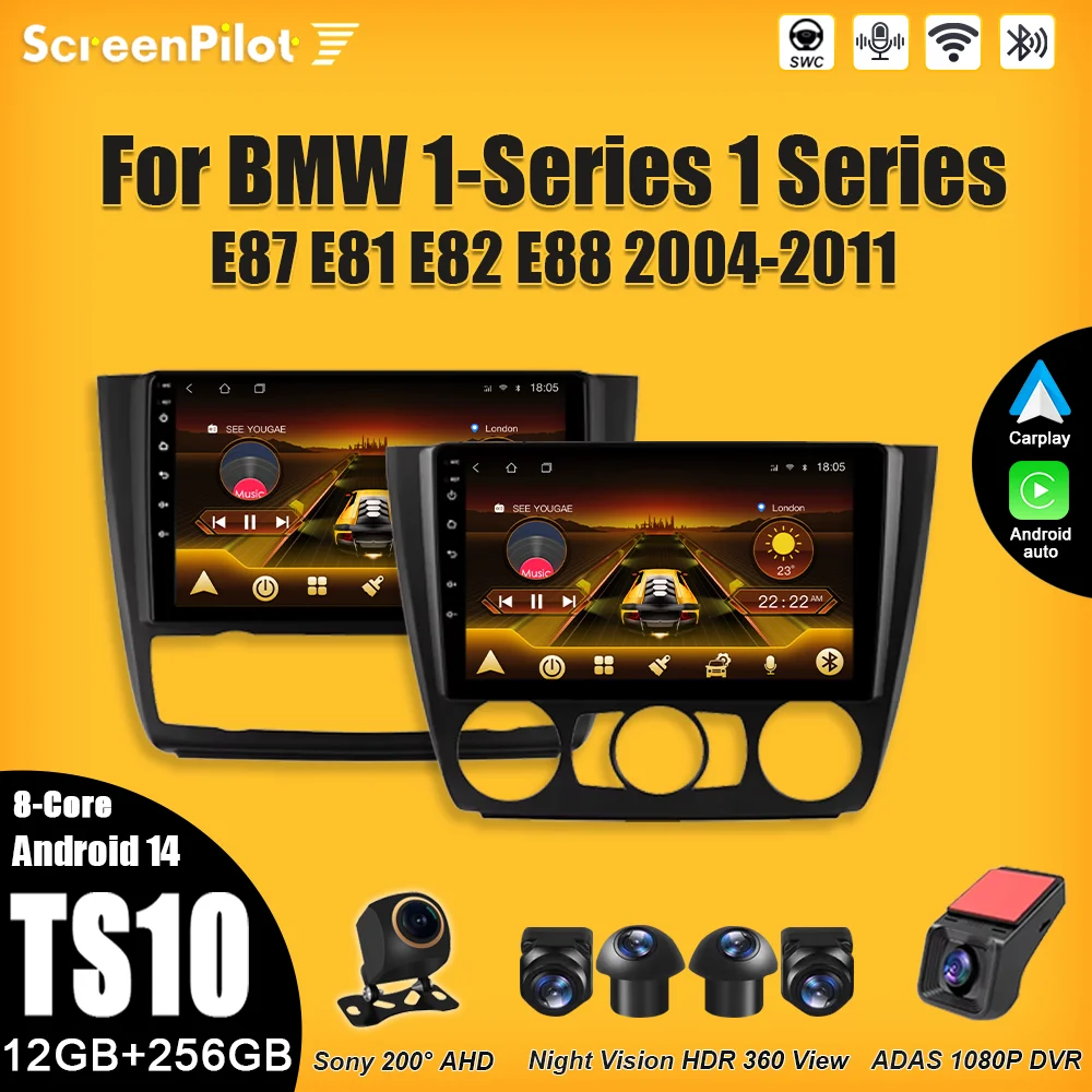 

Android 15 For BMW 1-Series 1 Series E87 E81 E82 E88 2004-2011 Car Radio 2 din Carplay Intelligent System Touch Screen 8 Core