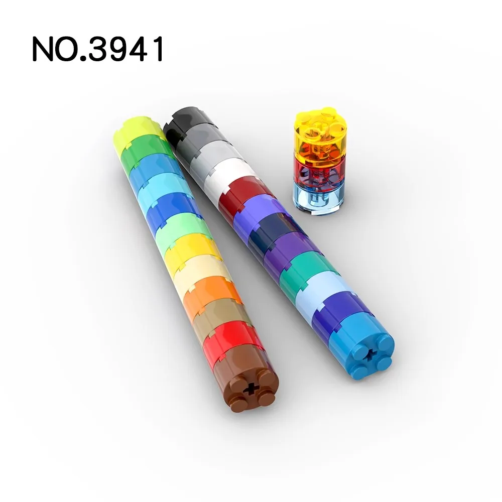 20Pcs MOC Parts 3941 6143 Brick Round 2 x 2 with Axle Hole Compatible Bricks DIY Assmble Building Blocks Particle Kid Toy Gift