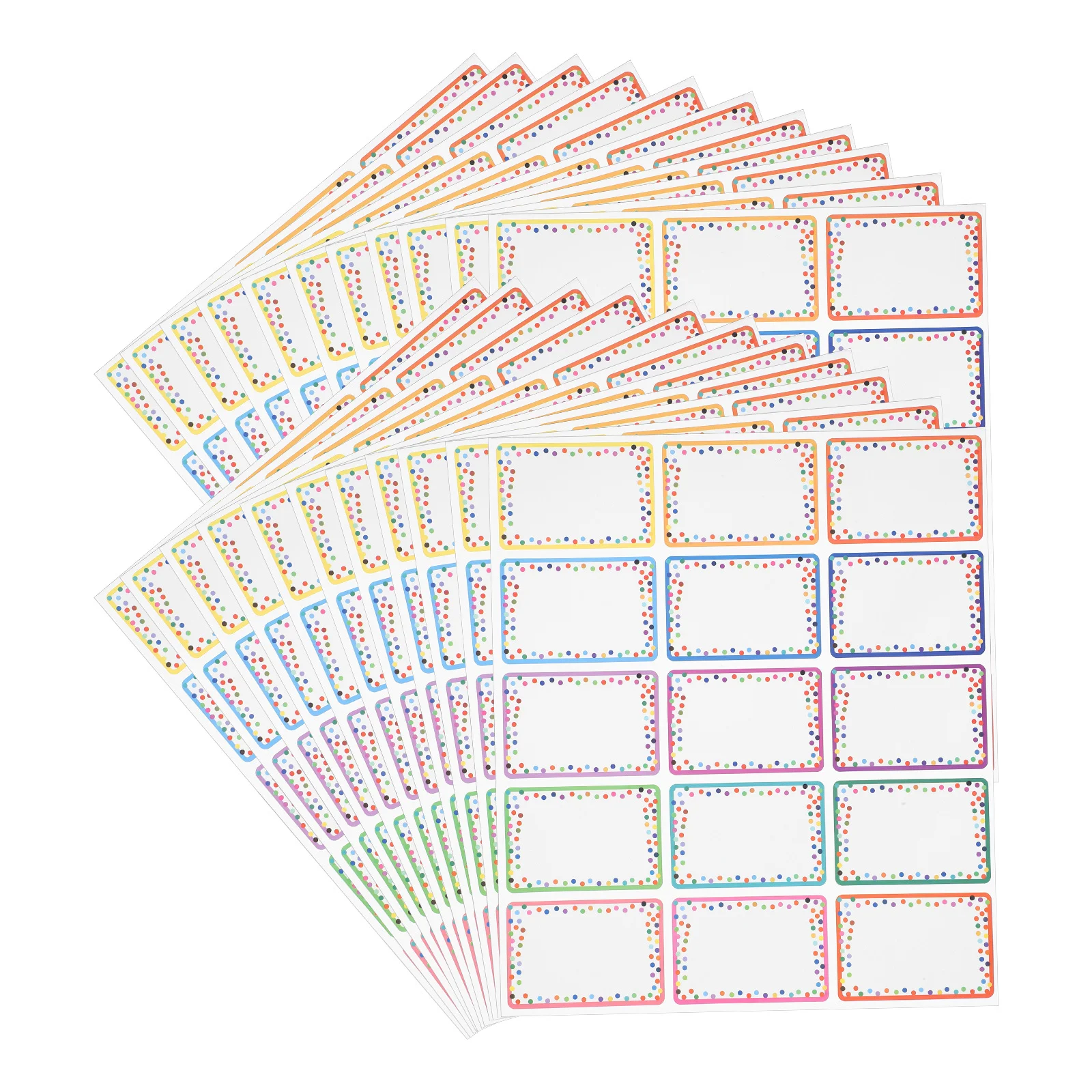 

Наклейки-этикетки, 23 листа, самоклеящиеся, пустые, с цветными рамками, долговечные, с гладкой поверхностью для письма, для классификации предметов