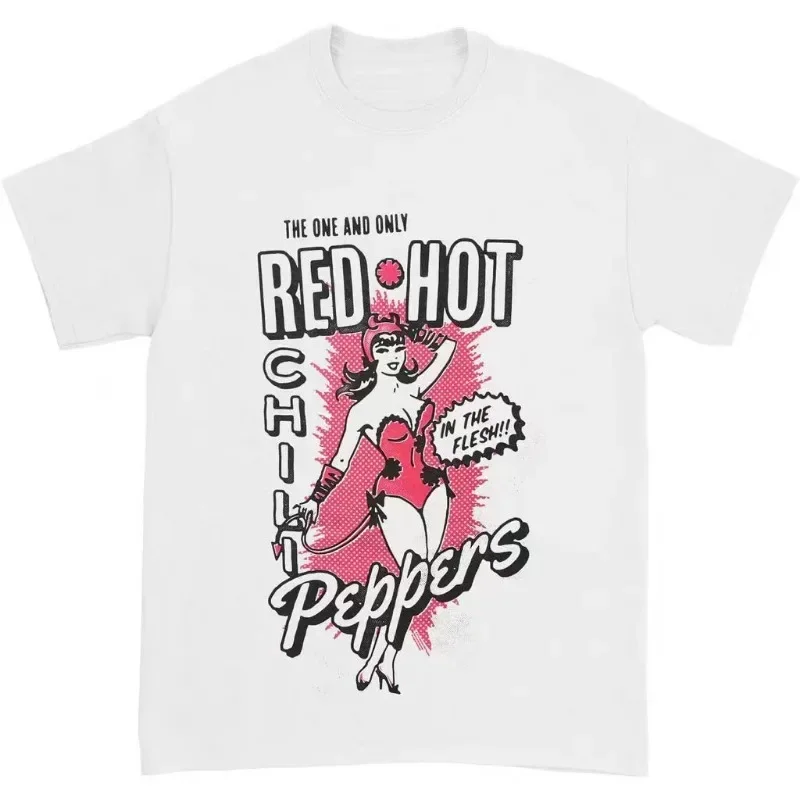 Red Hot Chili Peppers Printed Men's T-Shirt Cotton Casual O-Neck Short Sleeve Women‘s Streetwear Hip hop Oversize Tees Tops