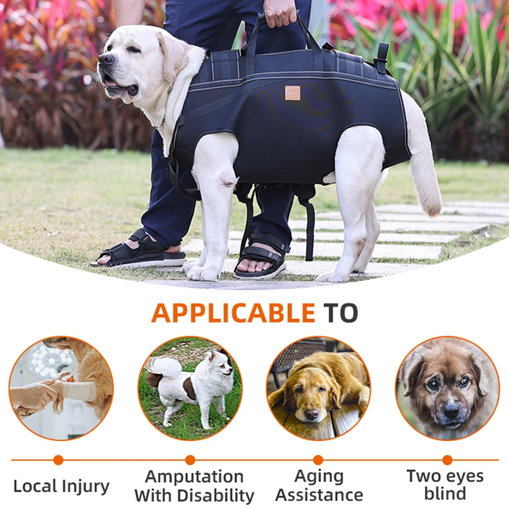 Backpack Carrier for Large Dog Full Body Dog Sling with Handle Dog Lift Harnesses for Elderly Disabled Dogs