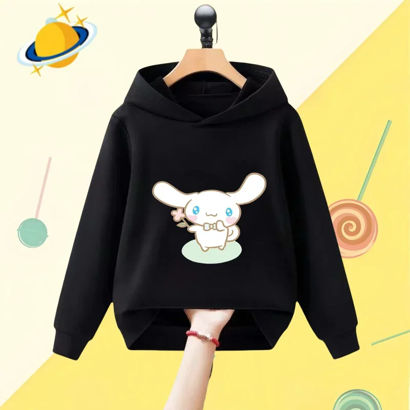 Sanrio Cinnamon Roll anime children's hoodie Cartoon printed Autumn/Winter long sleeve sweatshirt Casual top for boys and girls