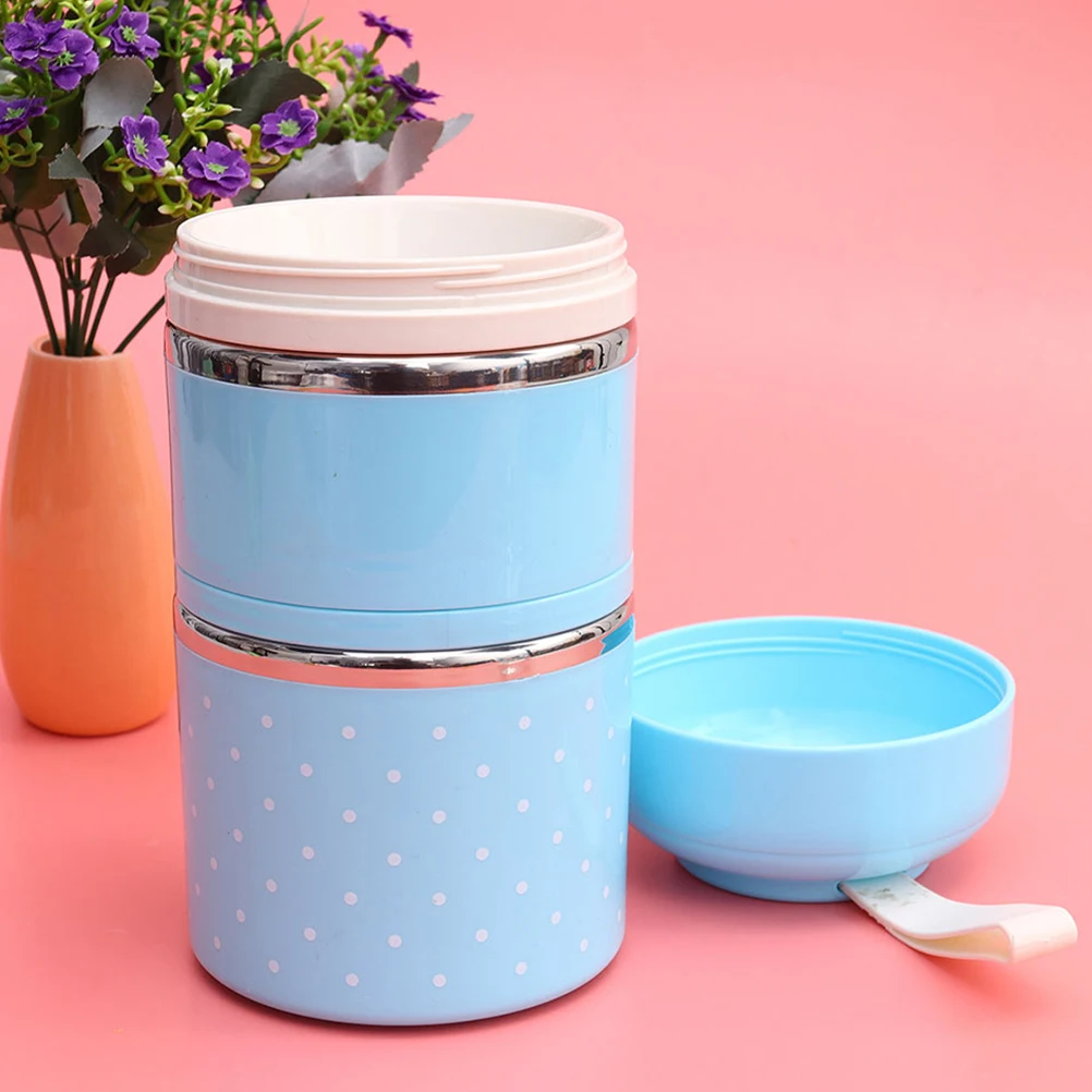

Double Layer Insulated Lunch Box Stainless Steel Sealed Food Container Thermal Portable Leakproof Heat Retention for Home Office