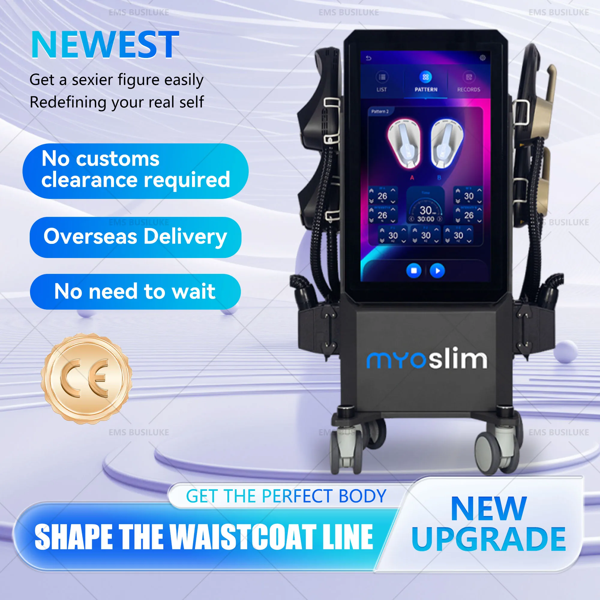 

MYOslim 6500W RF Magnetic Slimming EMS Thin Face Facial Lines Vest Line Shaping Perfect Curve Fat Burning Hip Slimming Sculpt