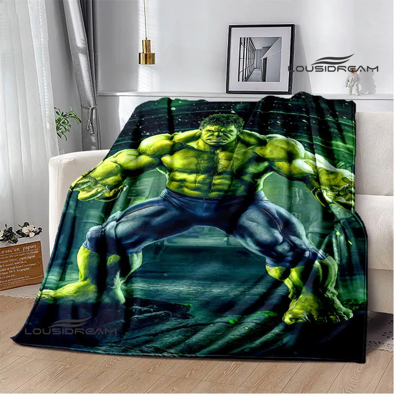 Cute Cartoon The Hulk printed blanket Picnic blanket Warm Flannel blankets Home bed linings blankets for beds Birthday Gift