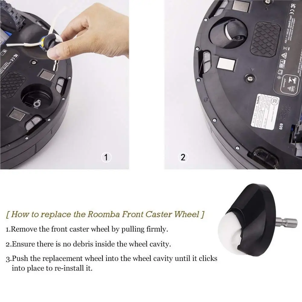 For IRobot Roomba I7 I7+ Plus E5 E6 E7 500 600 700 800 900 Series Replacement Roomba Front Wheel Caster Assembly Roomba Vacuum