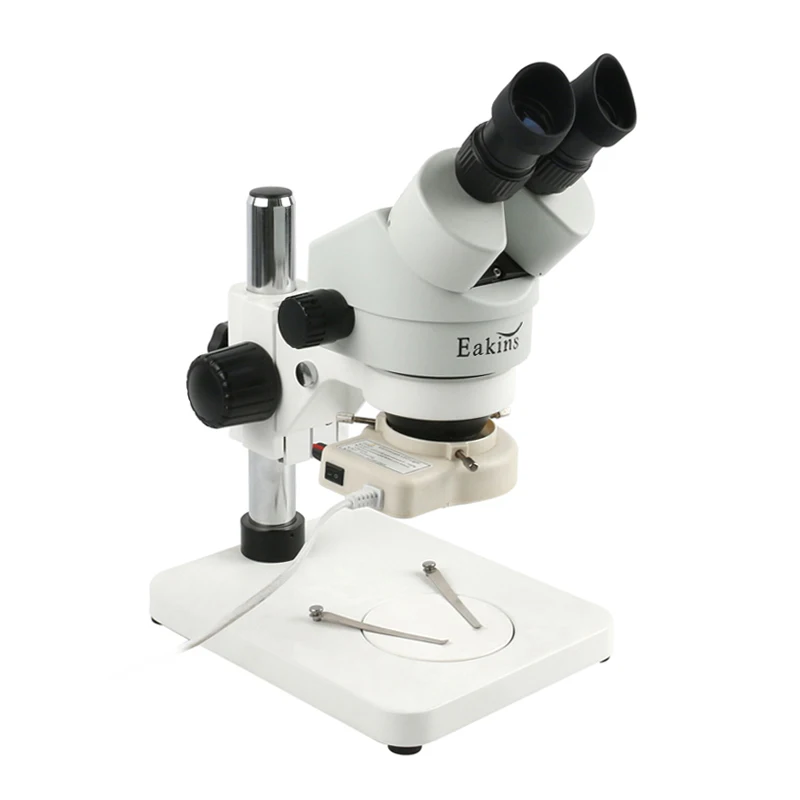 Eakins 7X-45X Continuous Zoom Parfocal Stereo Binocular Microscope 56 LED Ring Light Illumination For Industrial Repair Tools