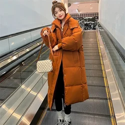 Winter Jacket 2024 New Long Straight Coat Casual Women Parkas Clothes Hooded Waterproof Jacket Female Snow Wear Outerwear