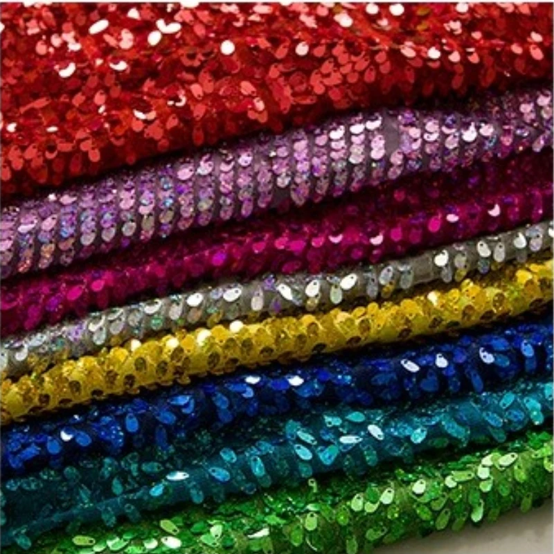 Four-color Melon Seed Water Drop Sequin Fabric Sewing Wholesale Performance Apparel Curtain Wedding Decoration Cloth Material