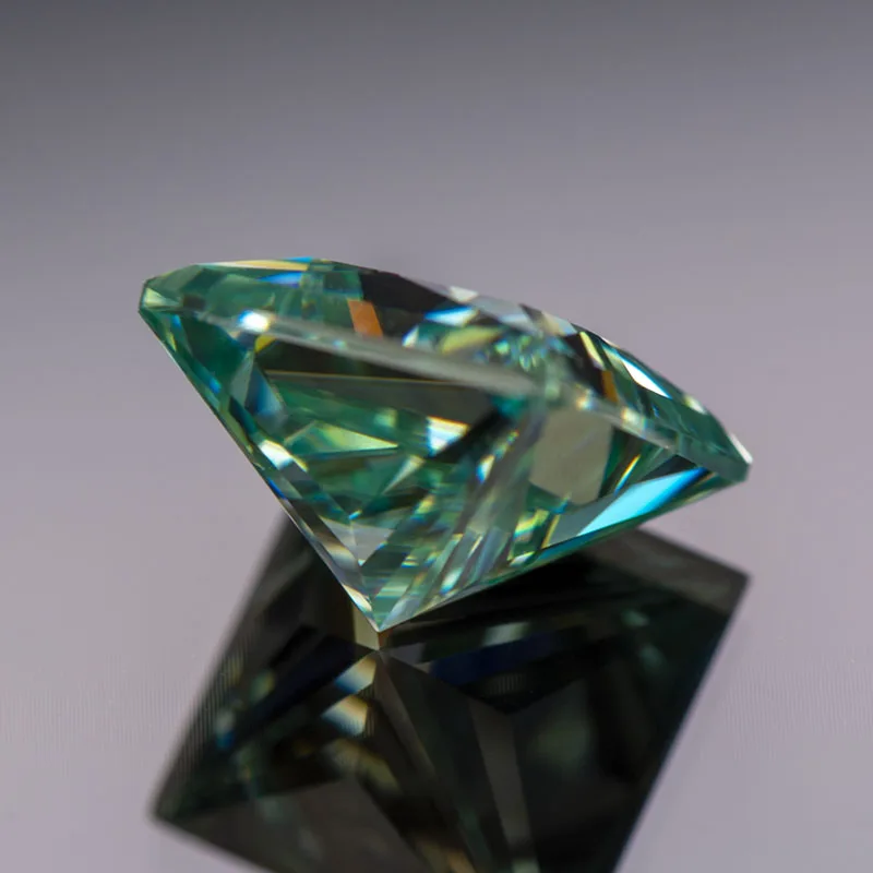 Moissanite Loose Stone Princess Cut  Yellow Green Colour Lab Created Diamond Gemstone Pass Diamond Tester with GRA Certificate