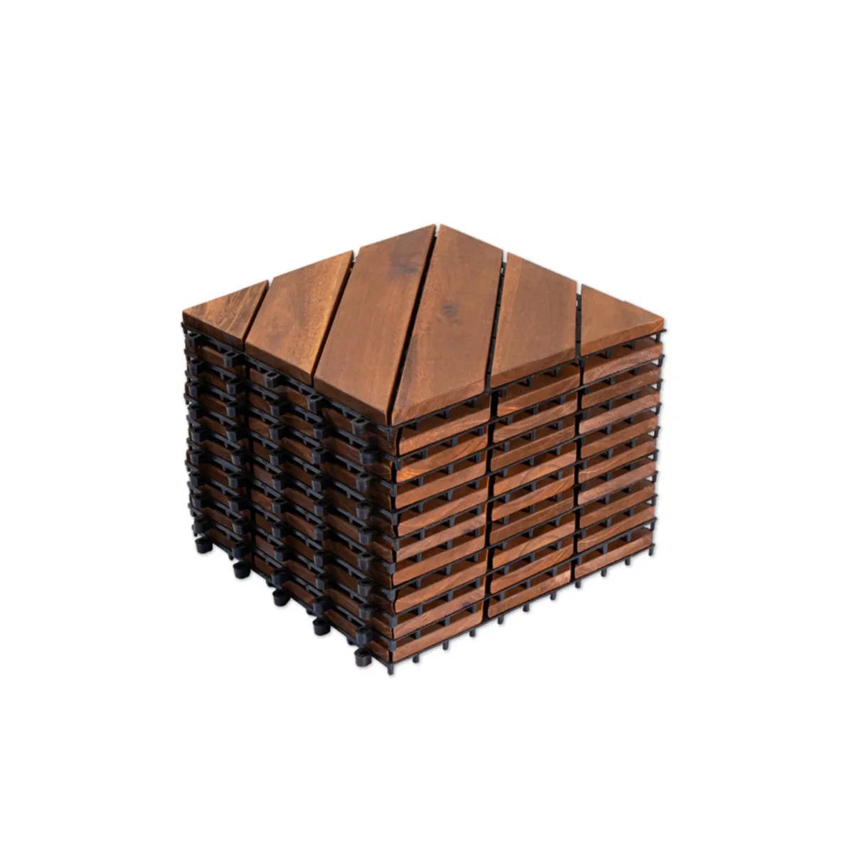 10 PCS Interlocking Deck Tiles Diagonal Pattern, 12
