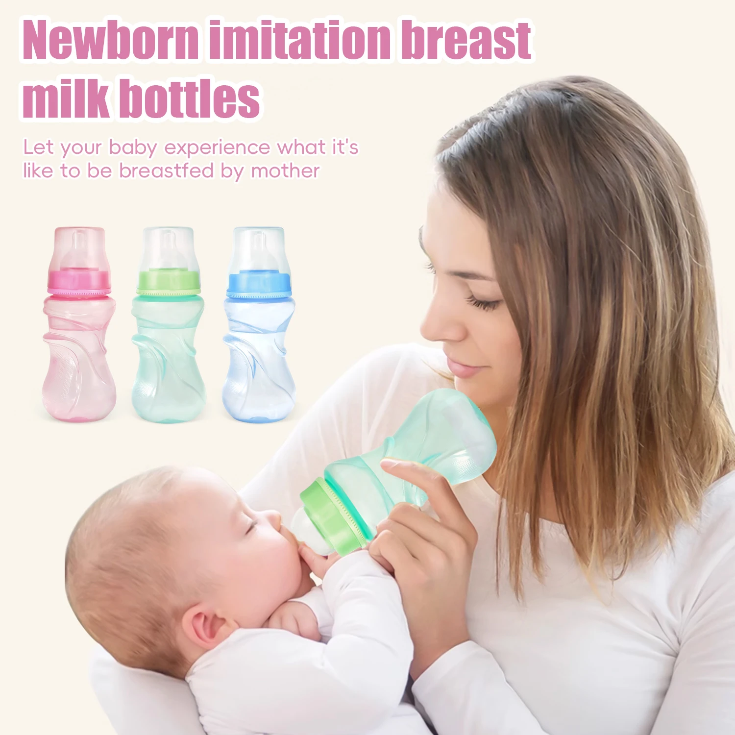 Princess Castle nipple design 300 ml large capacity baby bottle, drop-proof, non-slip PP bottle/cup, 6-36 months