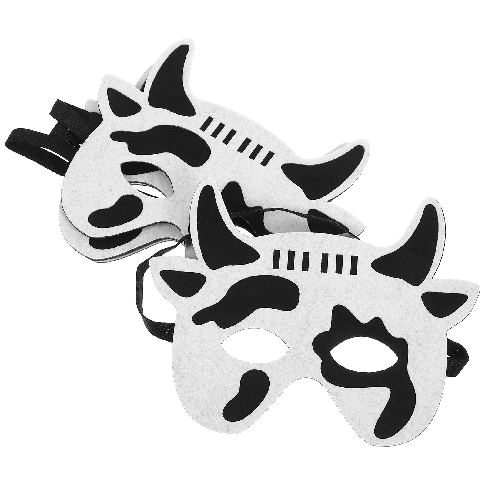 

4Pcs Decorative Masks Performance Props Parents-child Campaign Non-woven Fabrics Cow Cartoon Animals Props for Kids Children