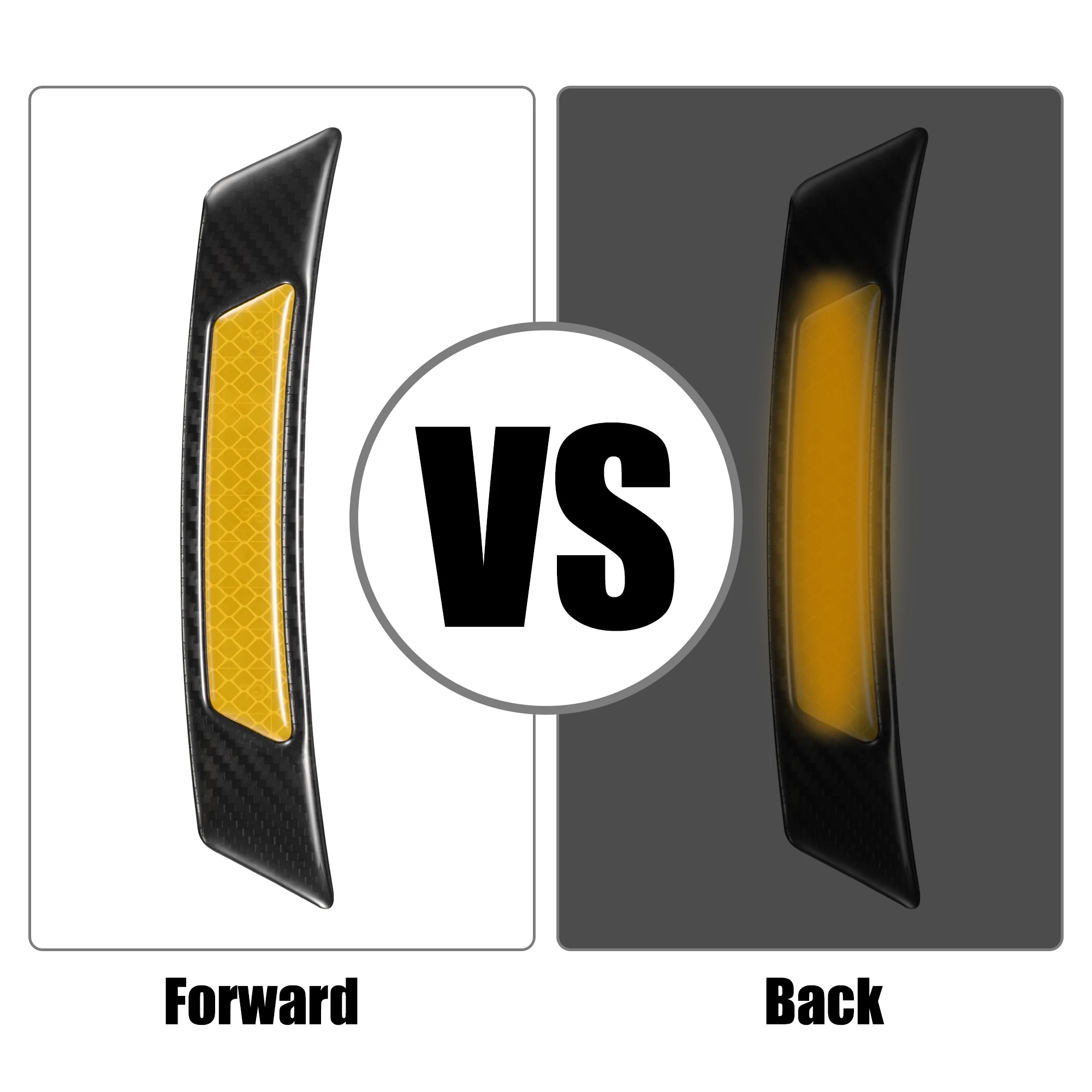 Uxcell-ملصق عاكس لعجلة السيارة ، 2 قطعة ، نمط ألياف الكربون ، علامة جانبية ، مضاد للتصادم ، ملصق عالمي