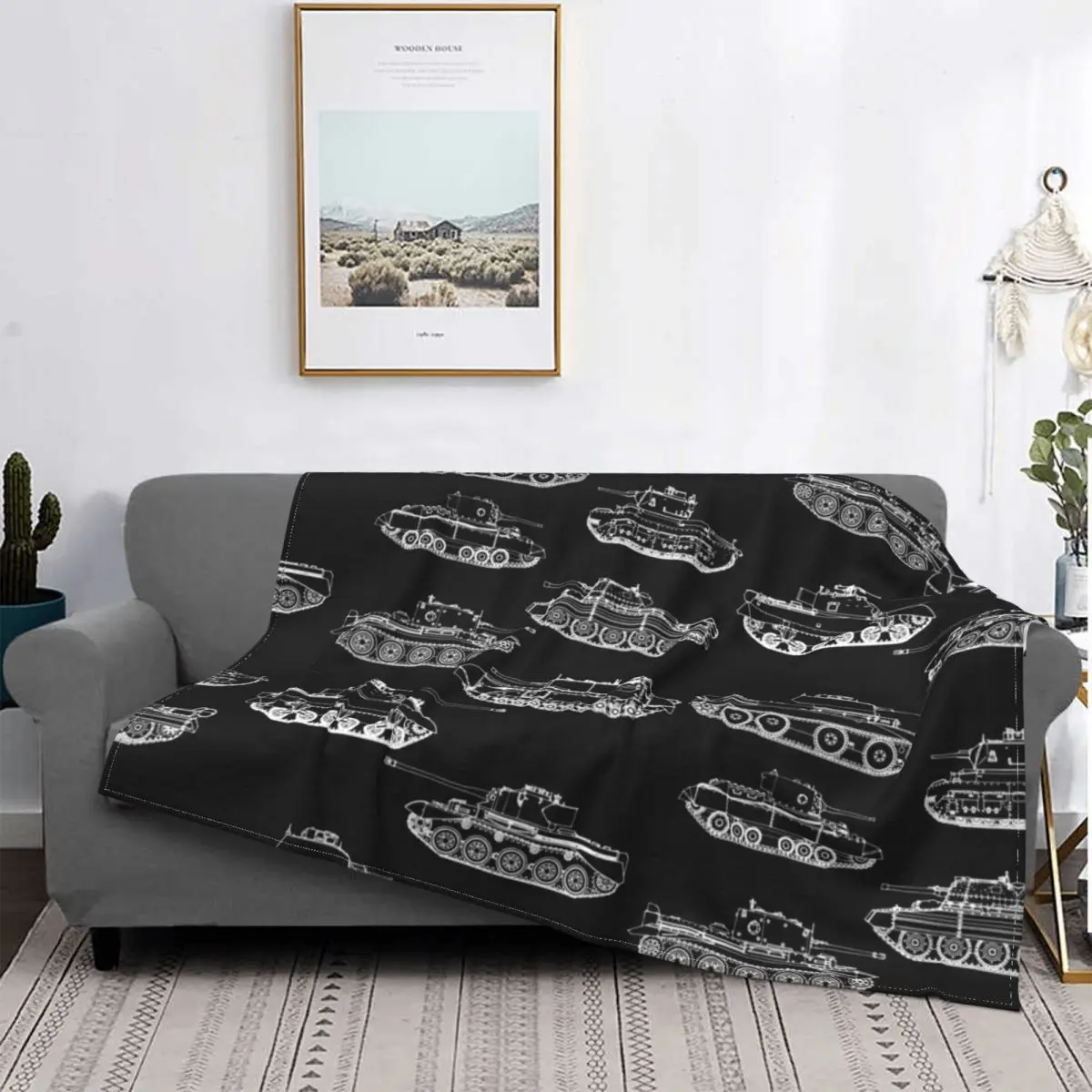 

British Tanks Military Flannel Blankets Awesome Throw Blanket for Bed Sofa Couch 125*100cm Bedspread