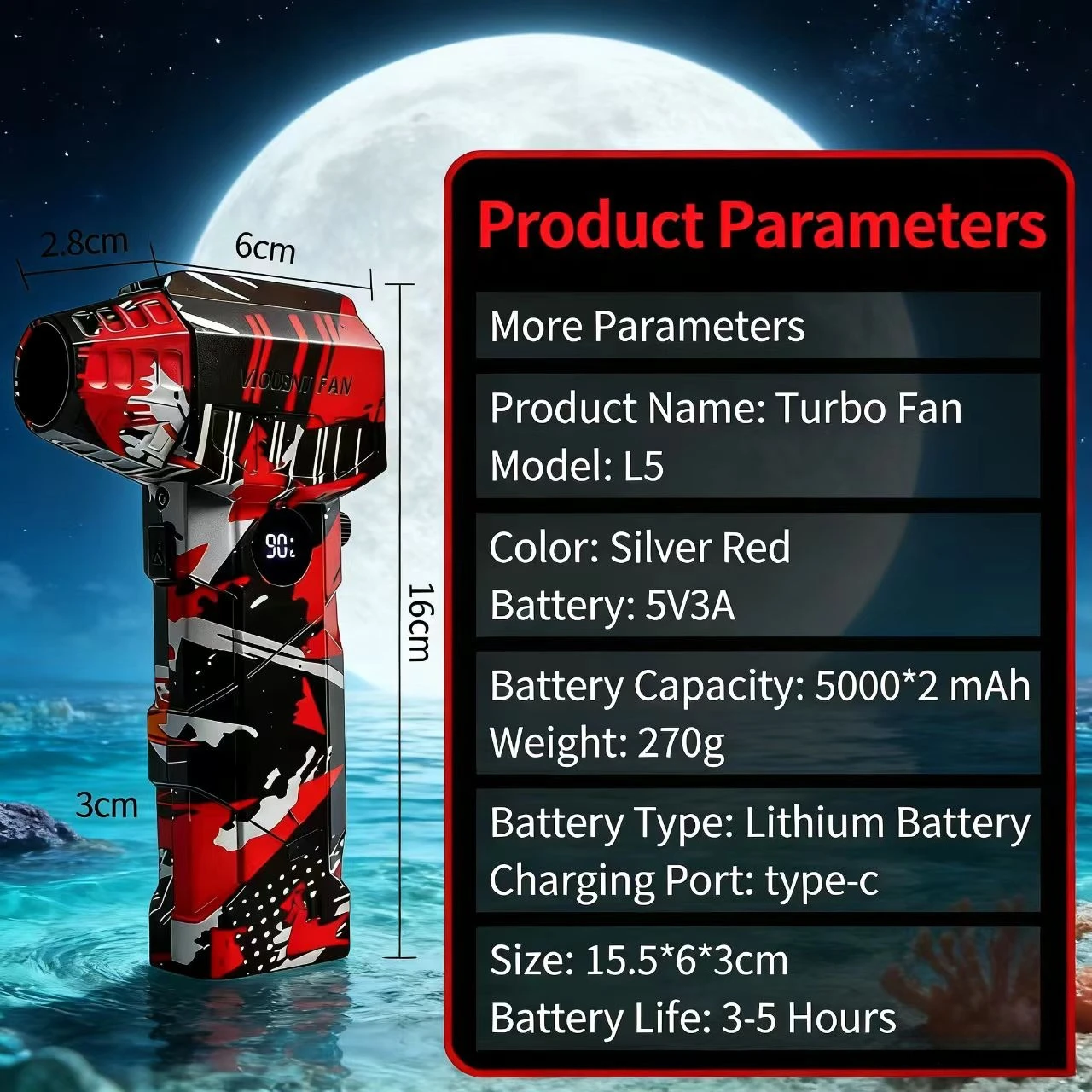 

【2025 New】Wireless Jet Fan Brushless Motor Turbo Air Blower For Car Cleaning With LED Light Digital Display Portable Outdoor Use