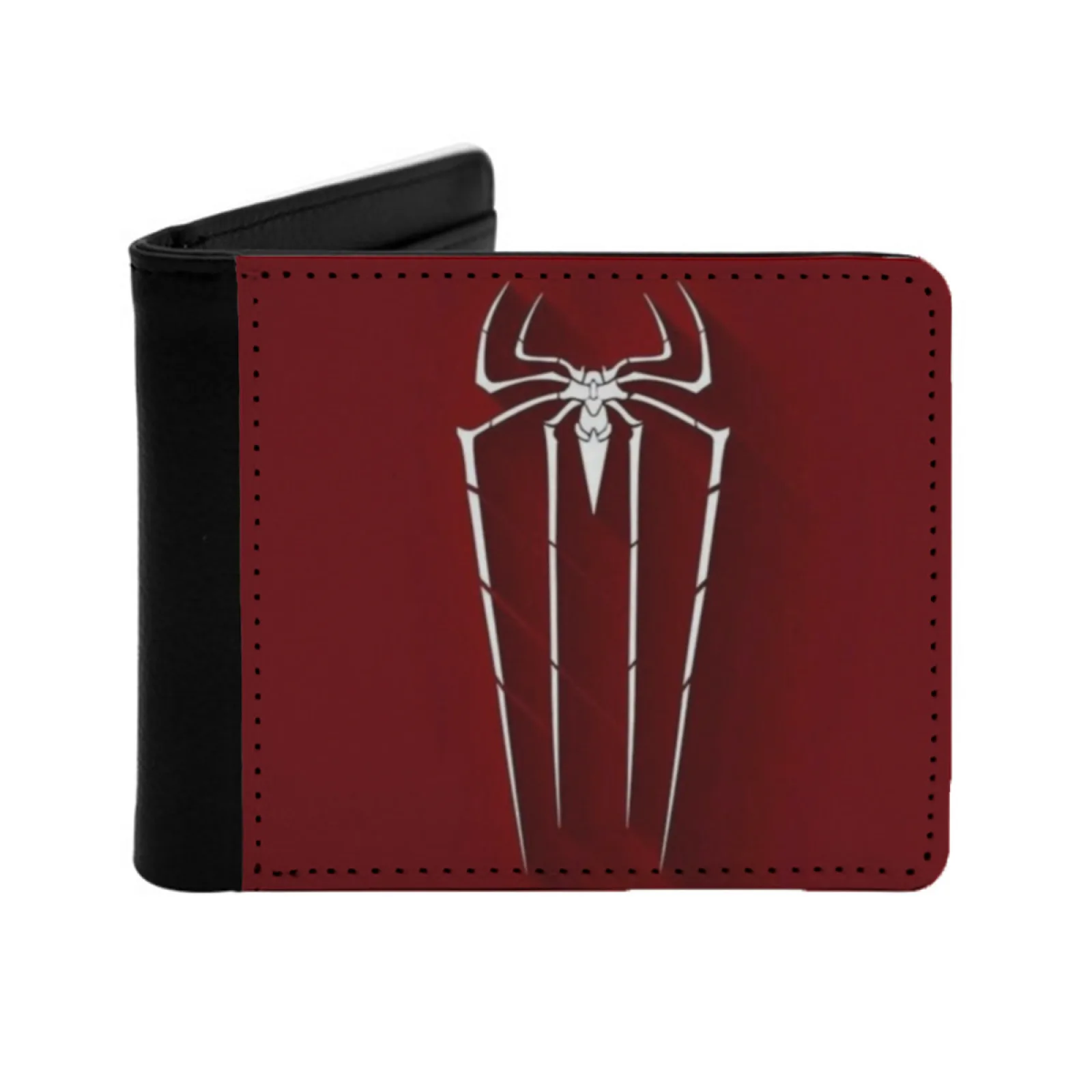Spidermen Picture And Spider Logo Short Men's Wallets Credit Card Holder Retro Wallet Male Pu Leather Wallet Spidermen