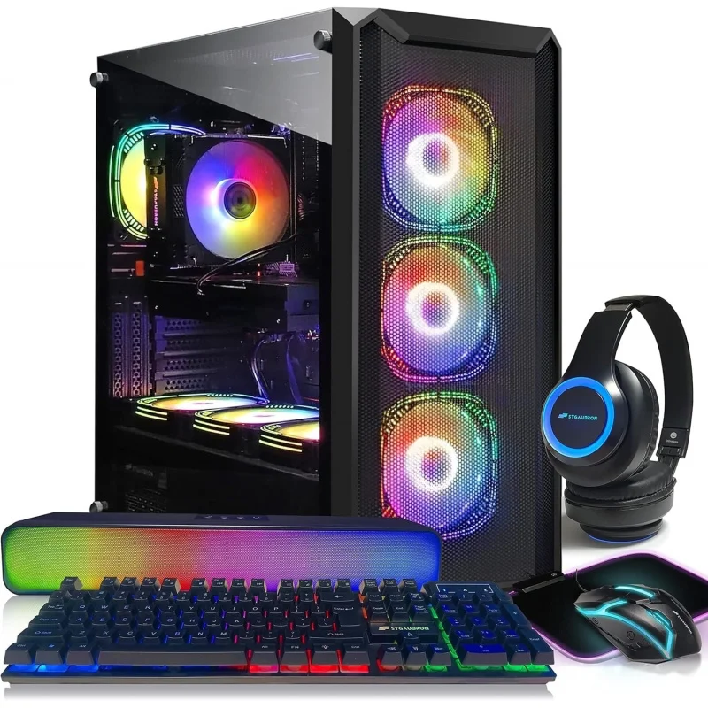 Gaming PC Desktop,  Core i7-11700F up to 4.9G, GeForce RTX 3060 Ti 8G, 16GB DDR4 RAM, 1TB SSD, WiFi, BT 5.0, RGB