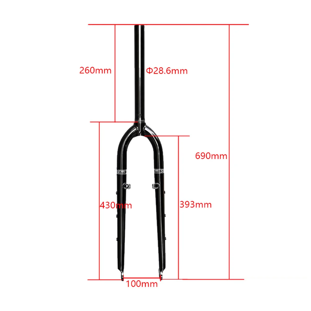 26/27.5ER DARKROCK CM-5 Cr-Mo Steels Front Fork 28.6mm DISC and V Brake MTB Rigid Fork Mountain Bikes Parts Matt Glossy