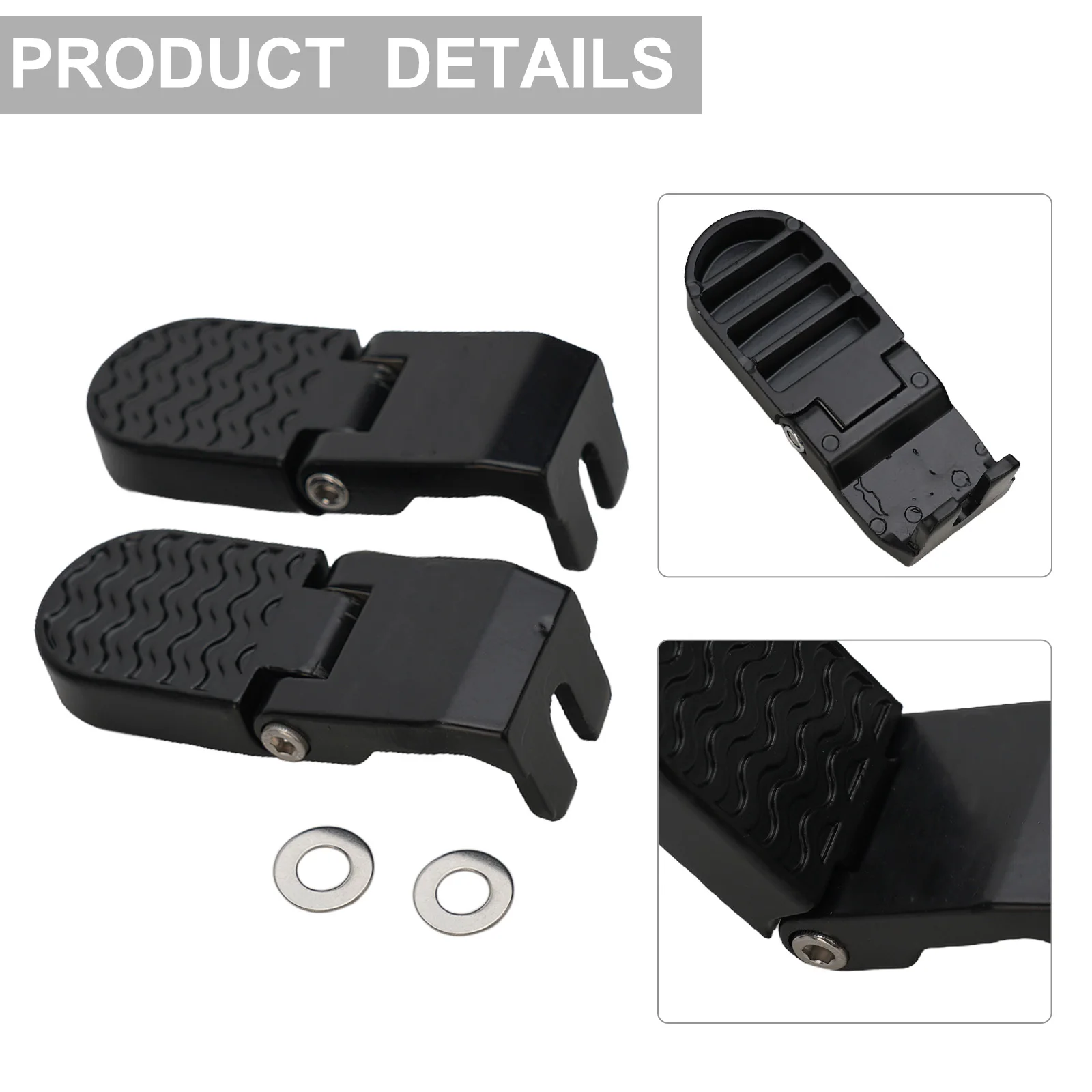 

Cycling Pedals Pegs Versatility Aluminum Alloy Convenient Ebike Folding Good Texture Selection Footrest Motorcycle