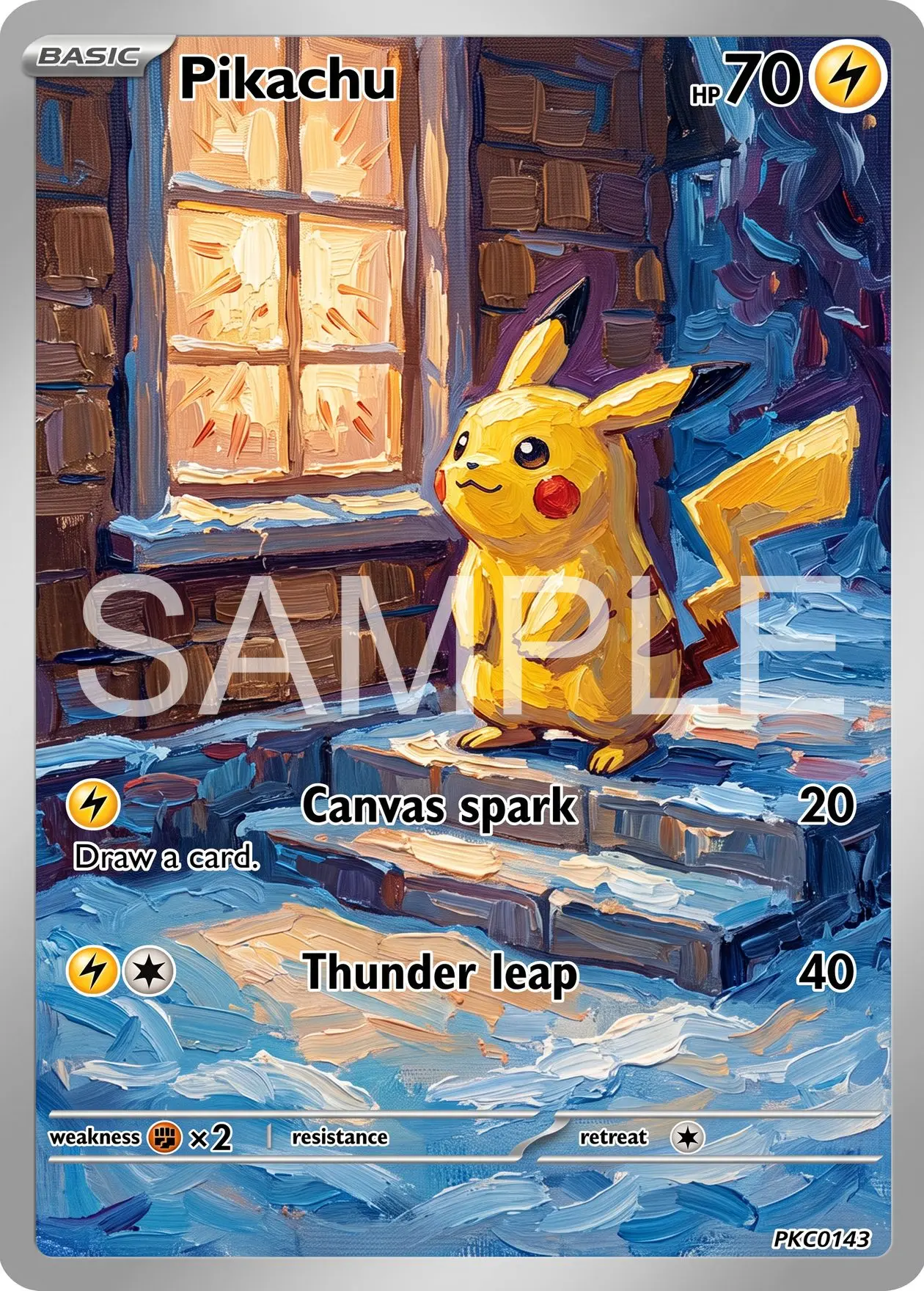 7Pcs PKM Cards PTCG Post Impressionist Oil Painting Style Gengar Sylveon Mimikyu Lucario Gardevoir Rowlet Collection Cards PTCG