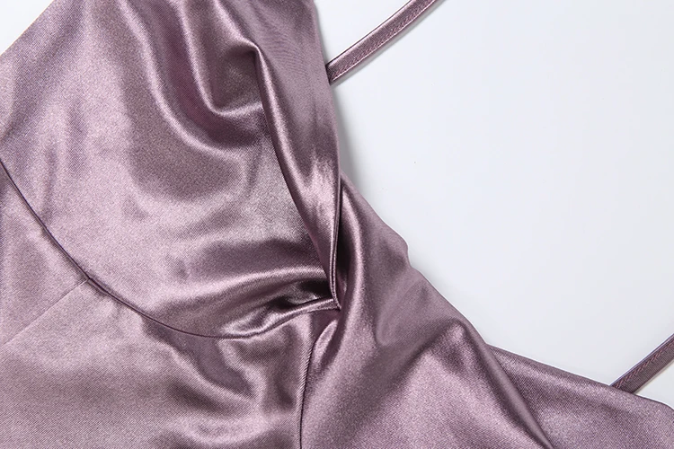 Weird Puss Kleid mit tiefem Ausschnitt für Damen, Falten, schmal geschnitten, ärmellos, hohe Elastizität, schmal, sexy, einfarbig, modisch, für Mitternachtspartys, Mini-Bodycon – Detail 8
