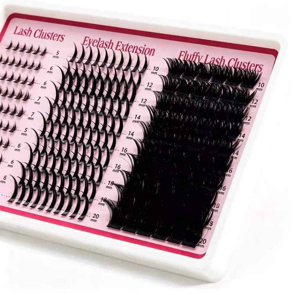 200D Lash Extensions Kit Pointed Tip 5-20MM Length Spiky Lash Extensions Lower Eyelashes D-Curly